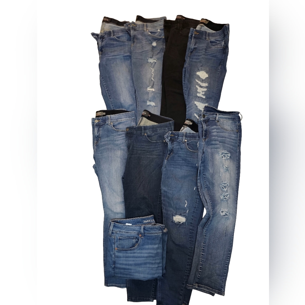 Lot Of 7 Torrid Women's Skinny Jeans Size 20 AND 2 Extra Jeans (AE & Maurices)